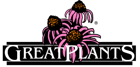 The Great Plants logo shows pink coneflower plants. 