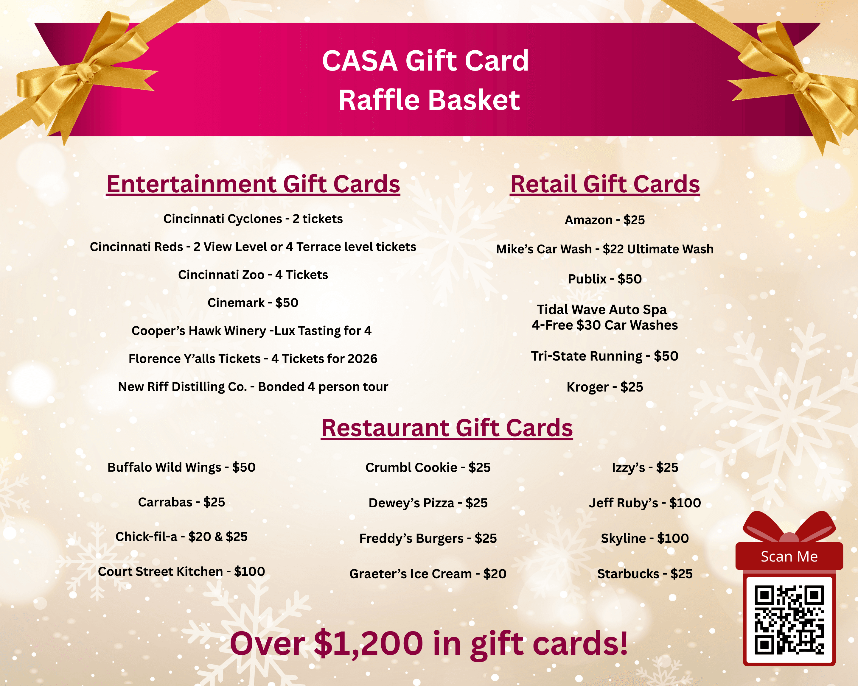 2025 Gift Card Raffle Basket