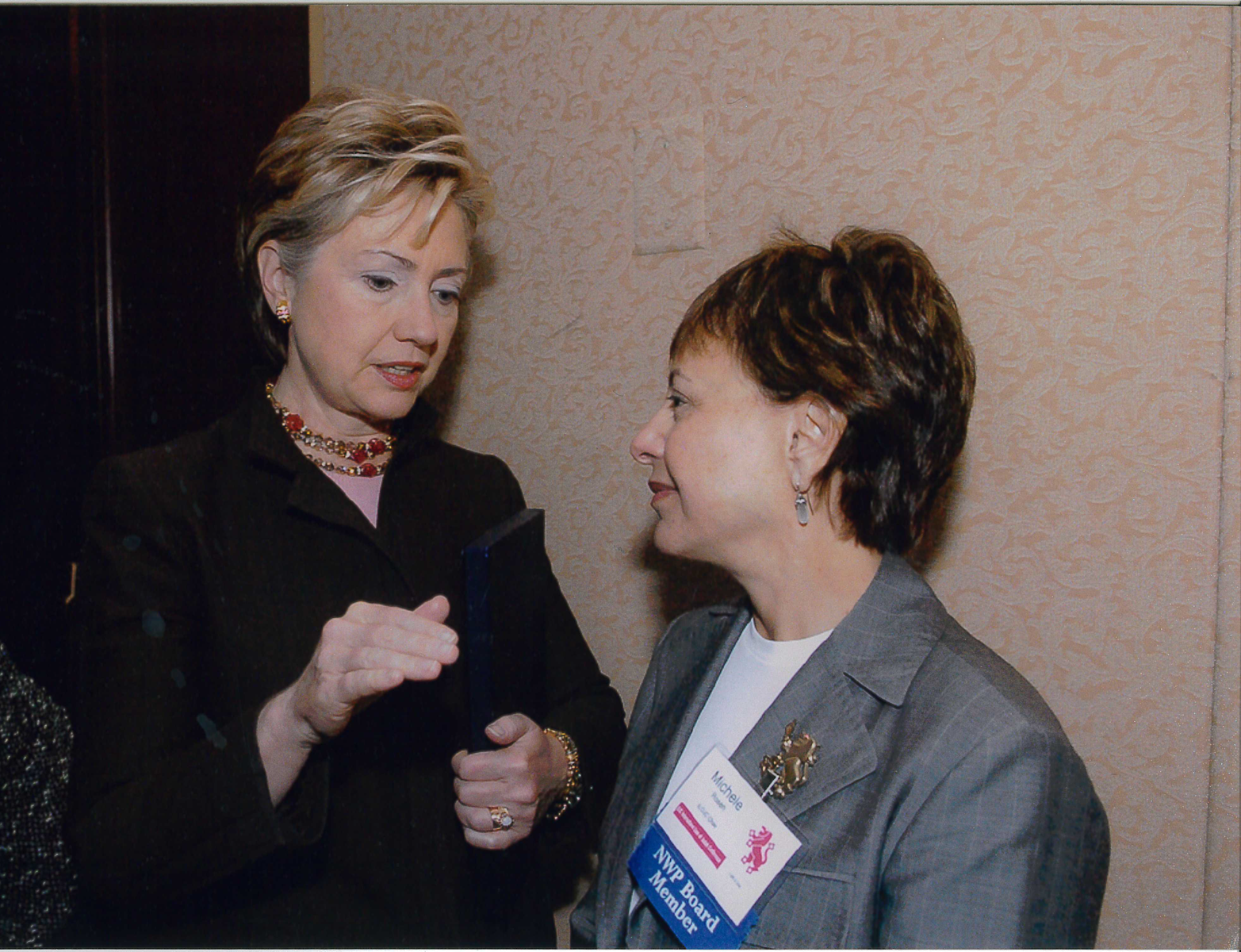 Hilary Clinton and Michele Rosen.