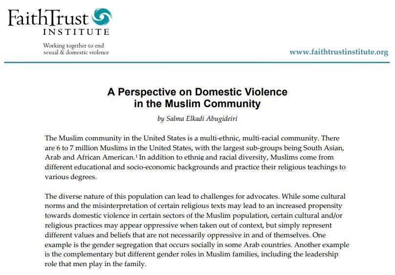 A Perspective on Domestic Violence in the Muslim Community