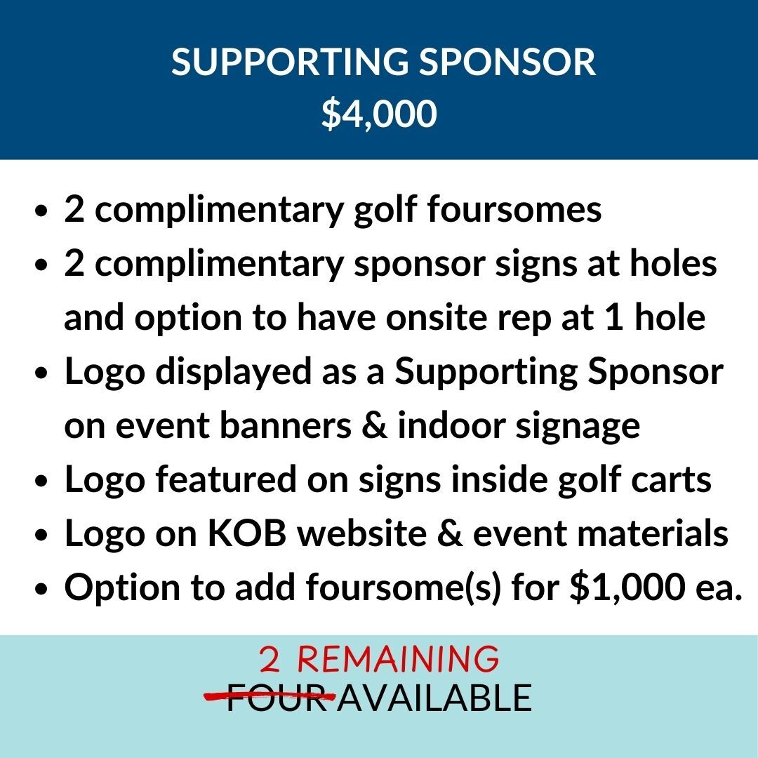  $4,000 Supporting Sponsor (2 remaining)