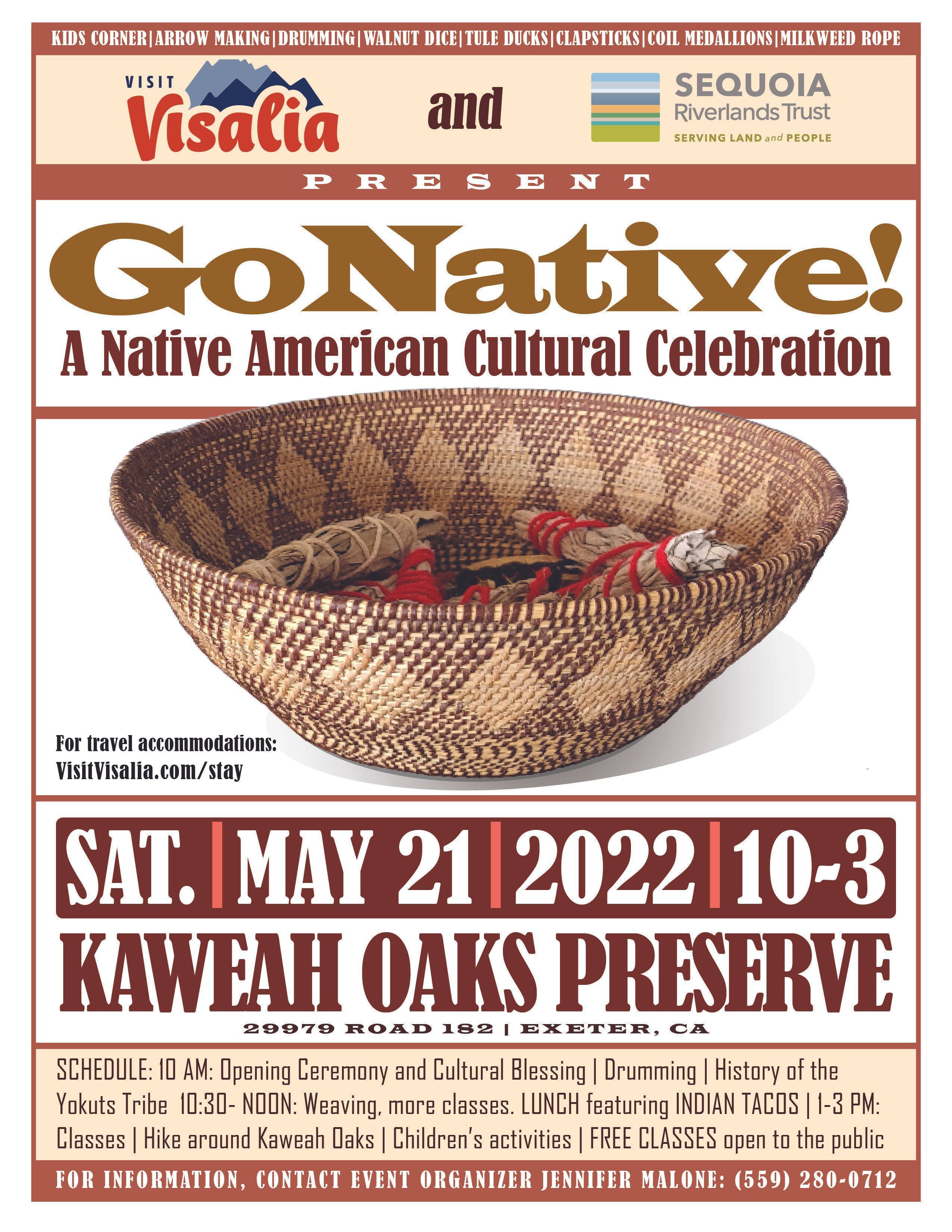 GO NATIVE! returns to SRT's Kaweah Oaks Preserve May 21