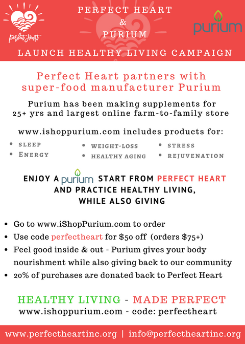 PERFECT HEART + PURIUM SUPERFOODS = PERFECT GIVING & HEALTHY LIVING