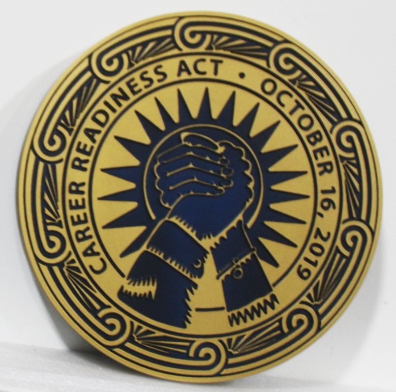 ZP-1251 - Carved Multi-Level Artist-Painted Plaque for the Cherokee Nation -  Career Readiness Act