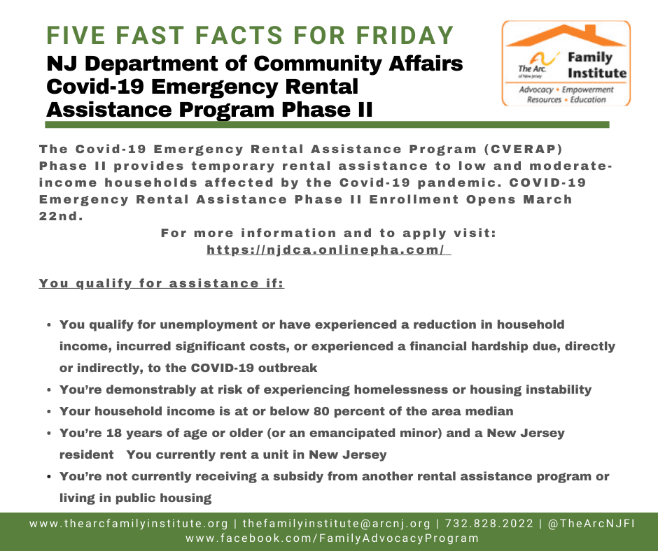 NJ Department of Community Affairs Covid-19 Emergency Rental Assistance Program Phase II