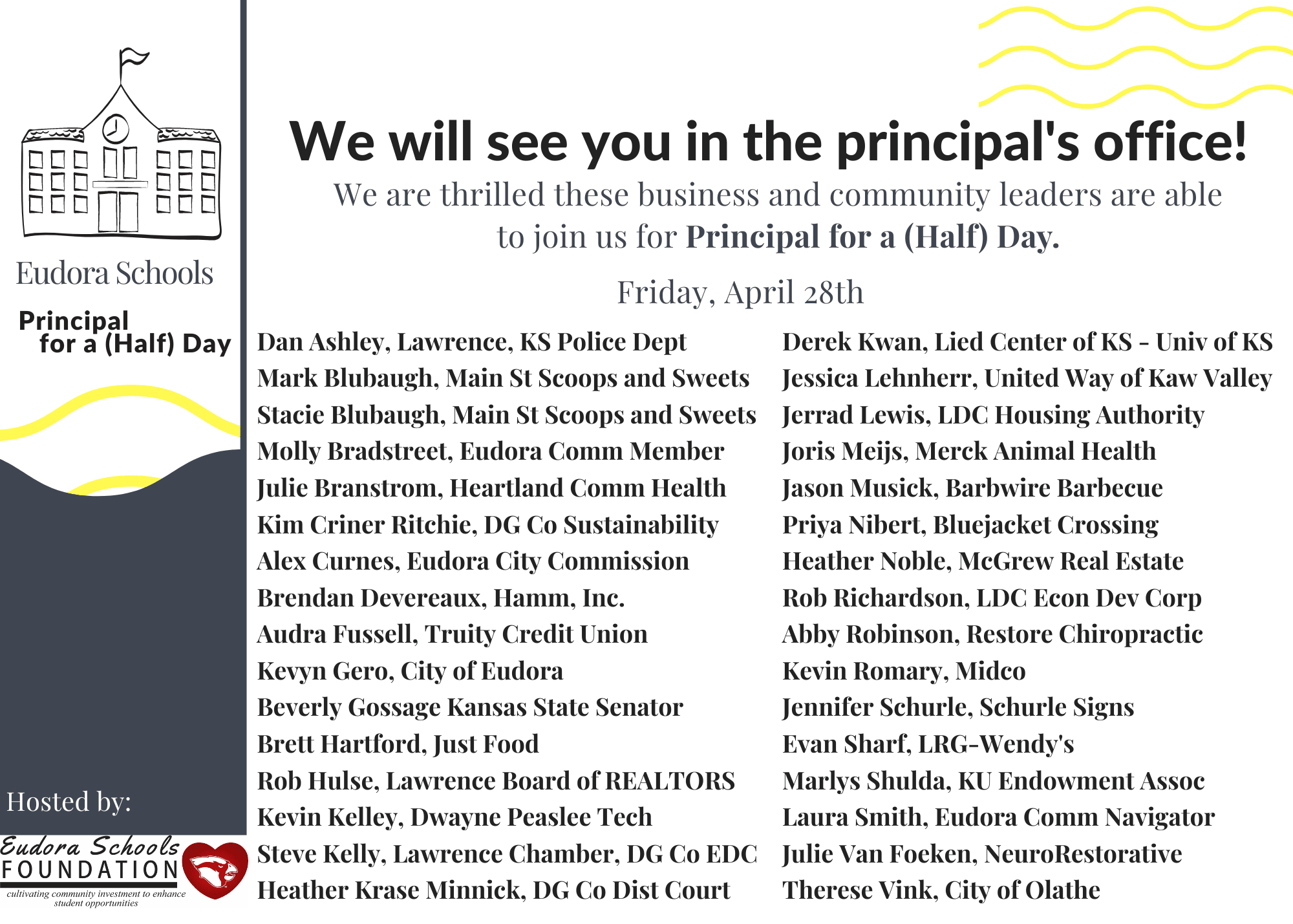 2023 Eudora Schools Guest Principal List