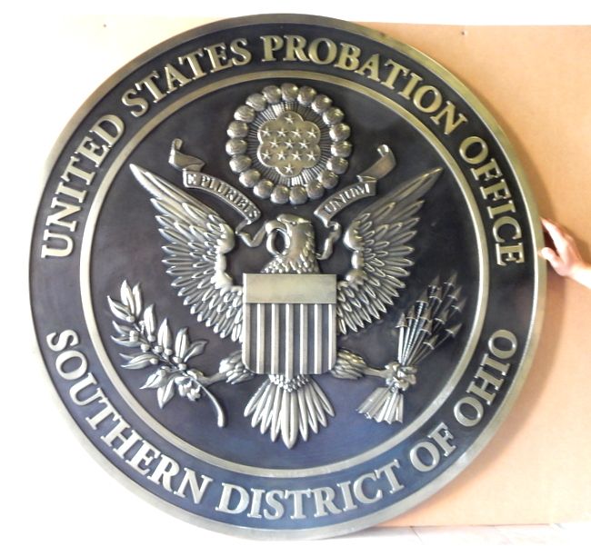 A10821 - Carved 3D Bas-relief Bronze-coated Great Seal , US Probation Office,Eastern Washington