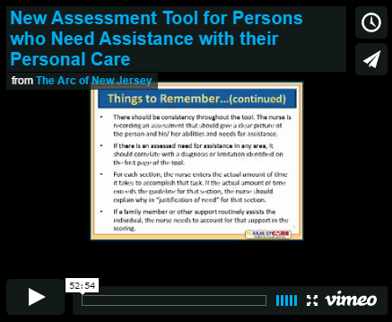 New Assessment Tool for Persons who Need Assistance with their Personal Care