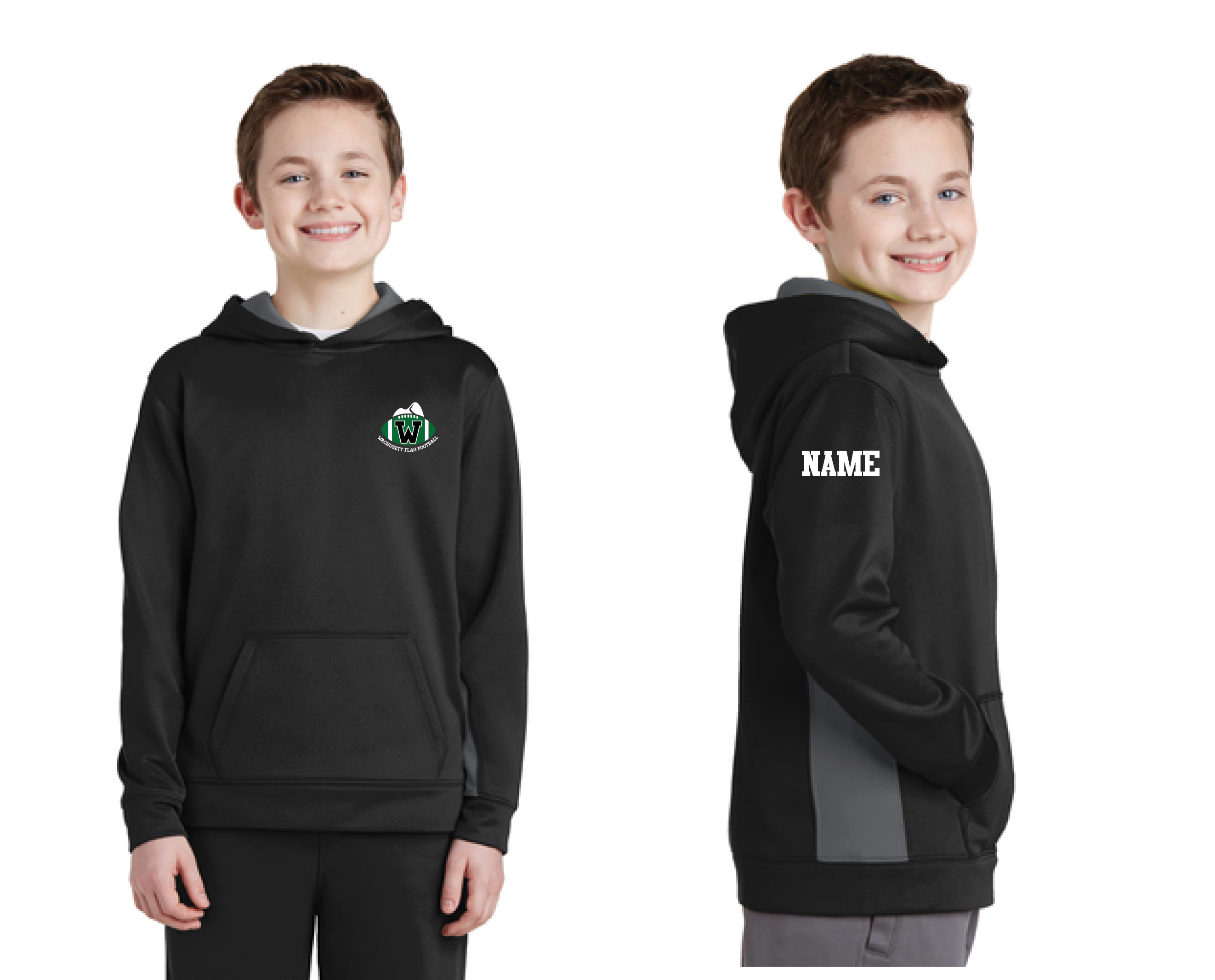 Sport-Tek® Youth Sport-Wick® Fleece Colorblock Hooded Pullover
