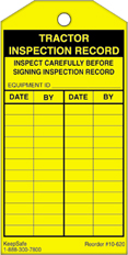 Tractor Inspection Record Tag