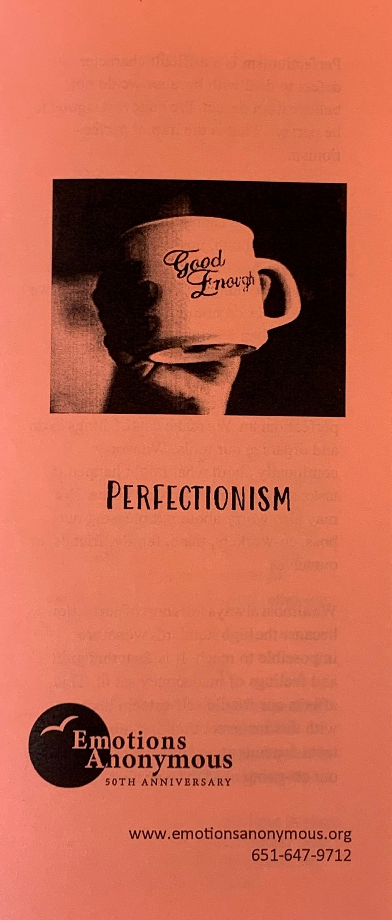 Item #50 — "Perfectionism" Pamphlet (Revised in 2021)