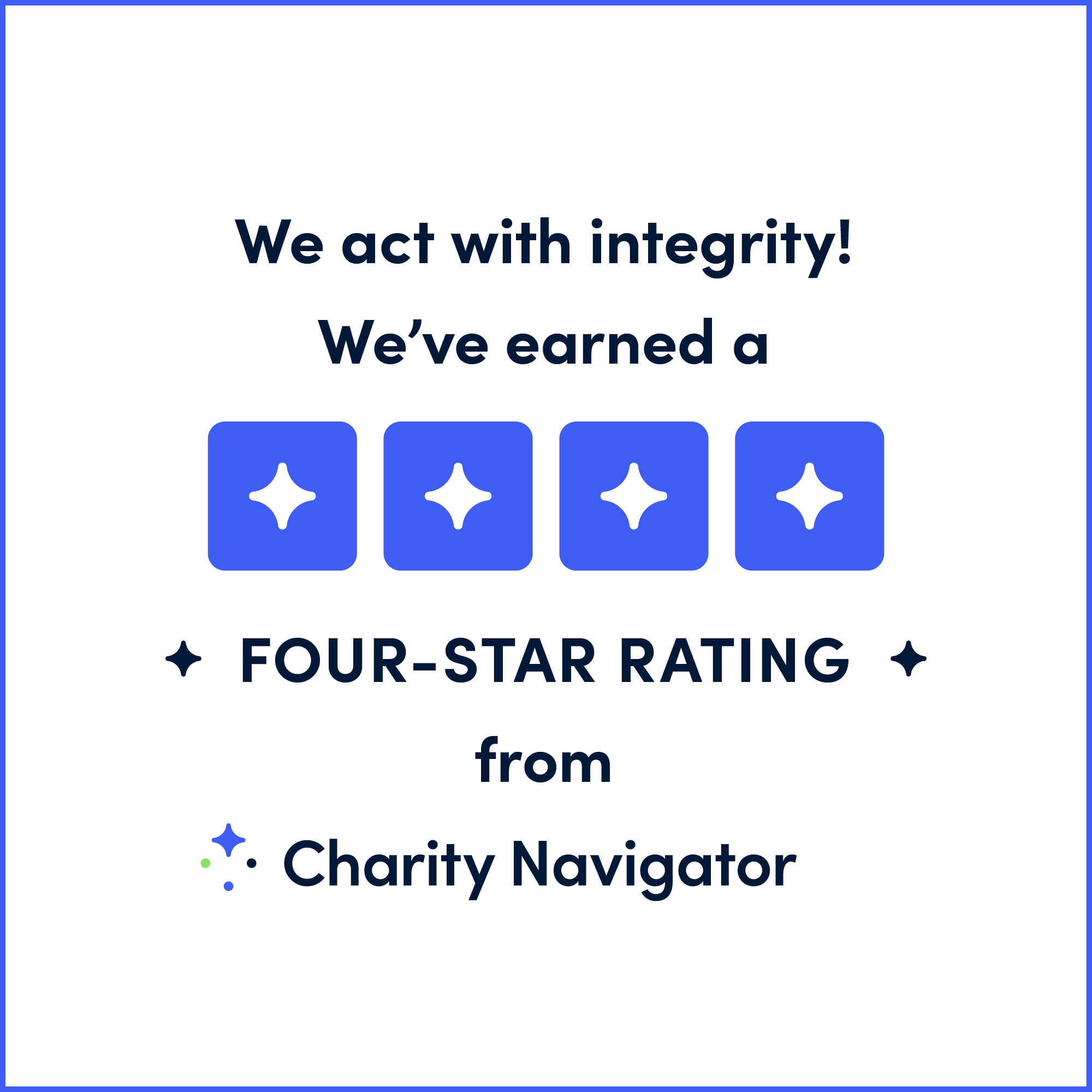 FriendshipWorks' Charity Navigator Four-Star Rating