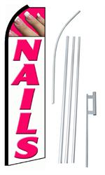 Nails Swooper/Feather Flag + Pole + Ground Spike