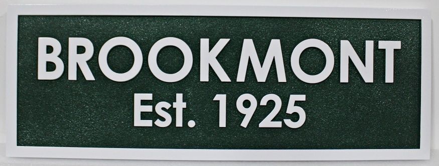 I18816A - Sandblasted HDU Property Name Sign for "Brookmont Est. 1925"