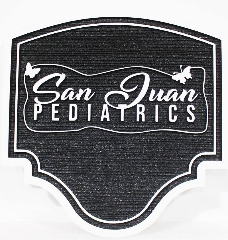 B11043A - Carved and Sandblasted Sign for "San Juan Pediatrics" 