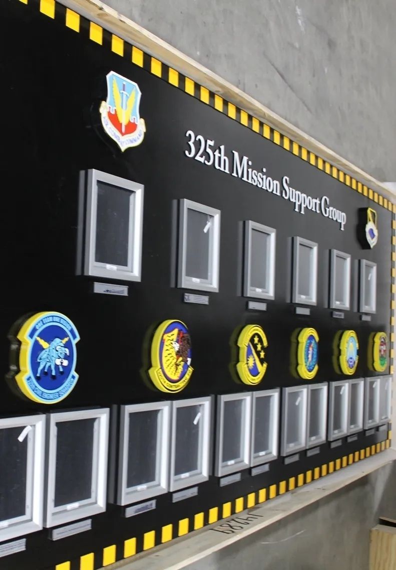 TA1032 - 9 ft wide Chain-of-Command photo board for the 325th Mission Support Group of the US Air Force 