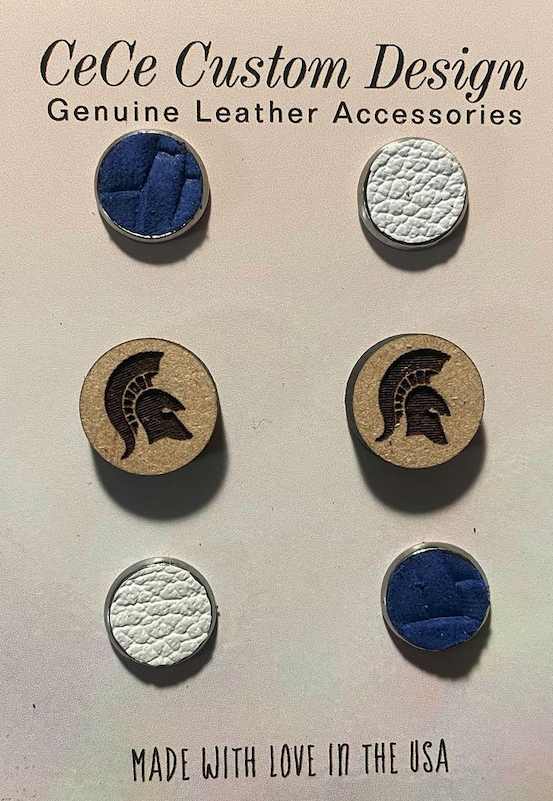 Spartan Leather Stud Earrings