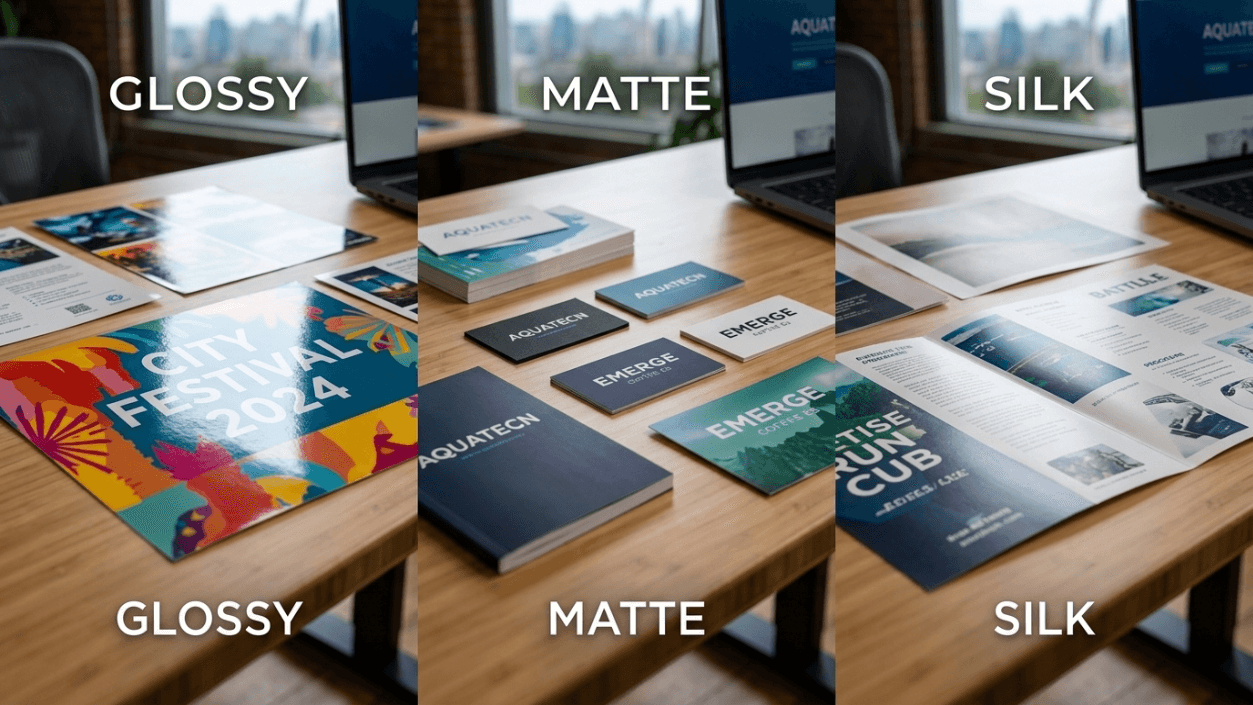 Glossy vs Matte vs Silk Printing: Which Paper Type Is Best for Your Business? (Complete Guide 2026)