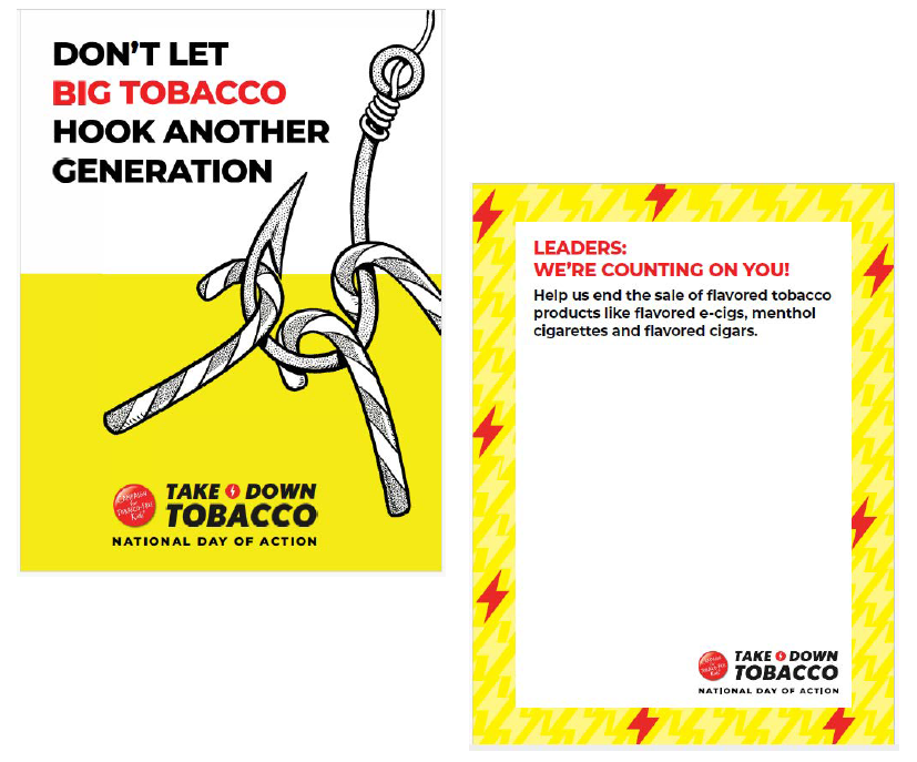 “Eliminate Flavored Tobacco” 24x36 in (double-sided) sign-on card