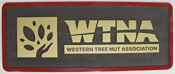 Q25659 - Carved and Sandblasted HDU Sign for "WTNA Western Tree Nut Association" with Artwork