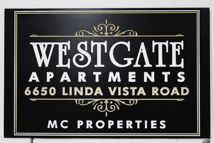 K20355 = Engraved  HDU Entrance Sign for the "Westgate Apartments"