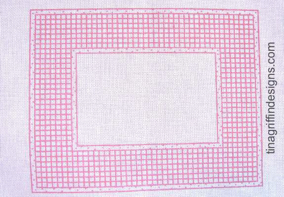 Pink and White Check Frame