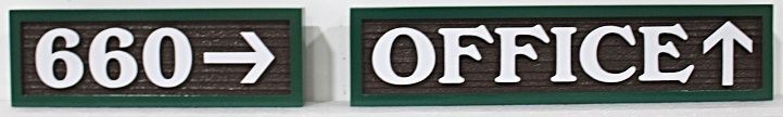 KA20522 - Carved Wood Grain HDU Office Wayfinding Sign and Number Sign
