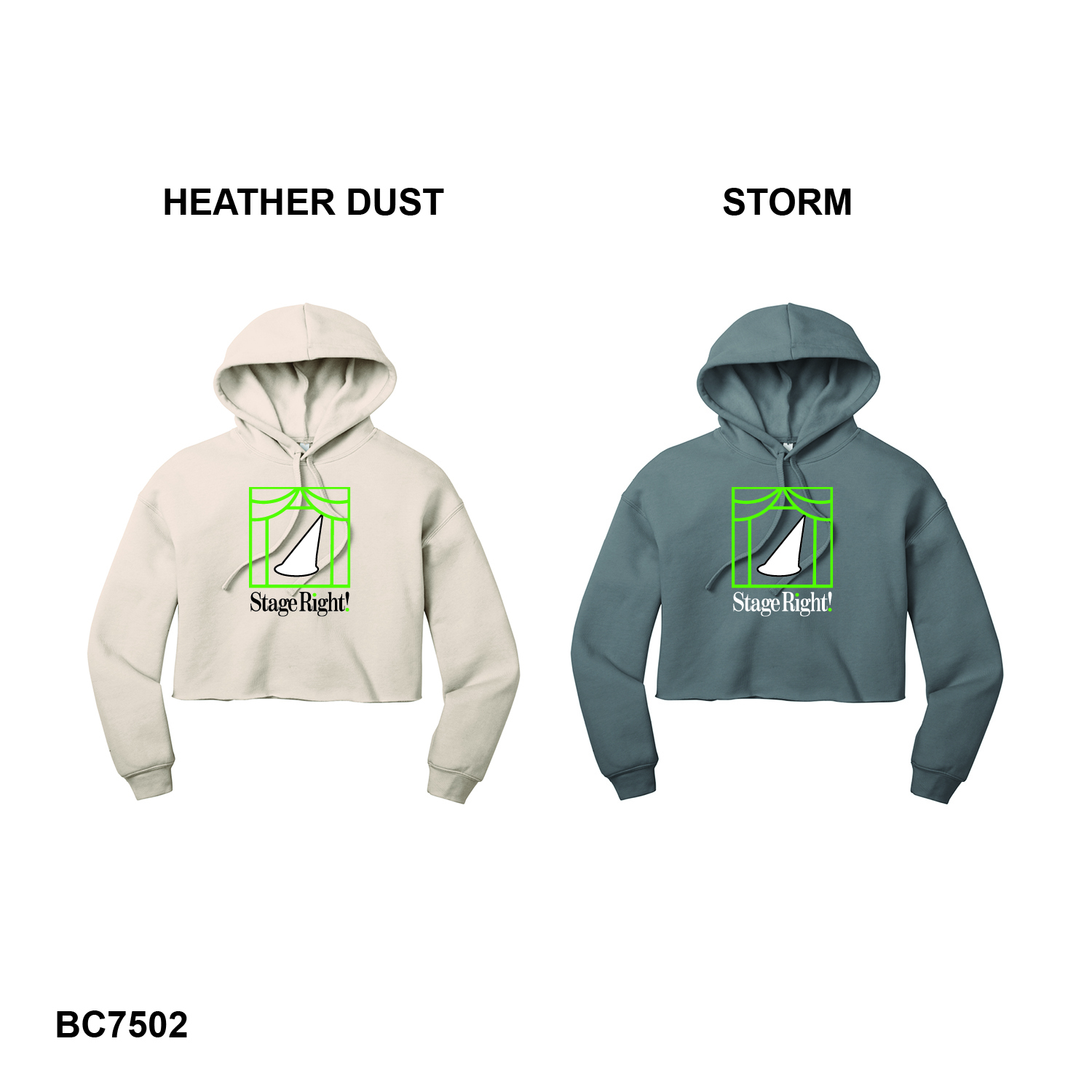 STAGE RIGHT LOGO - BELLA+CANVAS® Women’s Sponge Fleece Cropped Fleece Hoodie