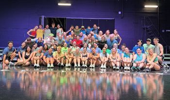 Group photo on a stage