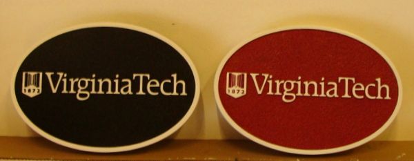 Y34485 - Carved 2.5-D HDU (Flat Relief)  Wall Plaques for Virginia Tech   