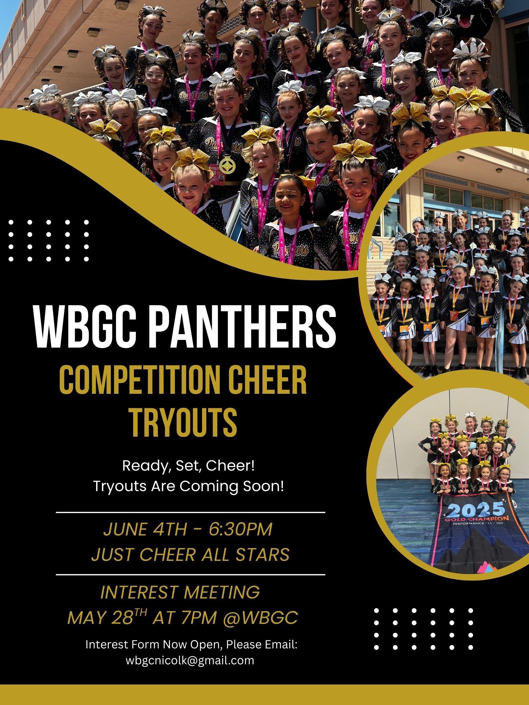 2025-2026 Comp Cheer Tryout Flyer