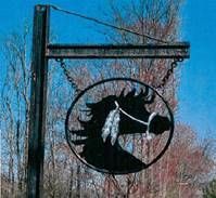 M7981- Arabian Horse Farm Hanging Silhouette Iron Sign