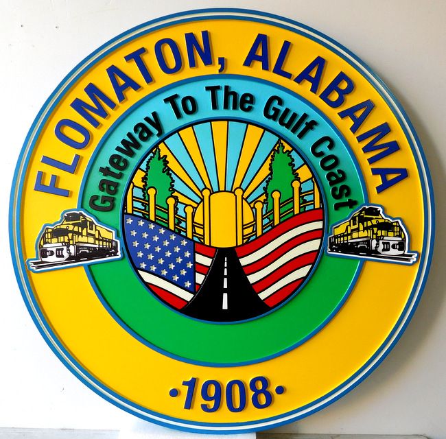CB5245 - Seal of the City of Flomaton, Alabama,Two-level and Engraved 