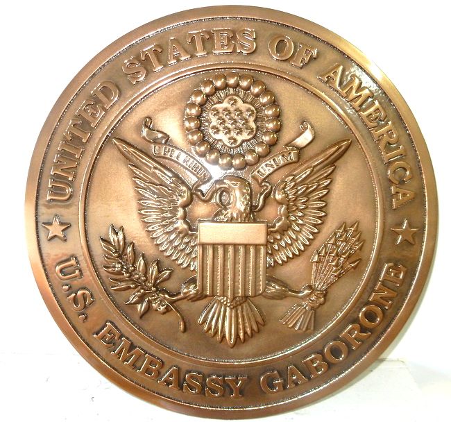 U30333 - 3-D Copper Wall Plaque for US Embassy in Gabone, State Department