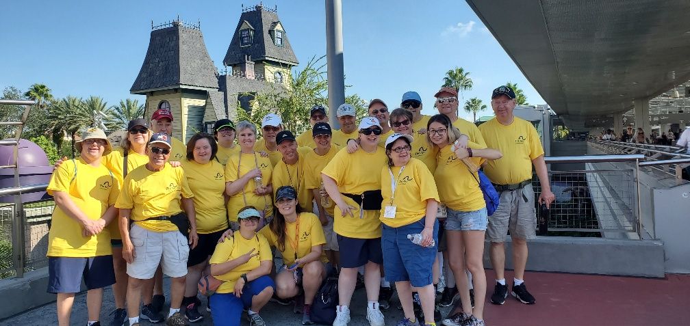 Recreation group photo on their Orlando, FL vacation in Fall, 2019. 