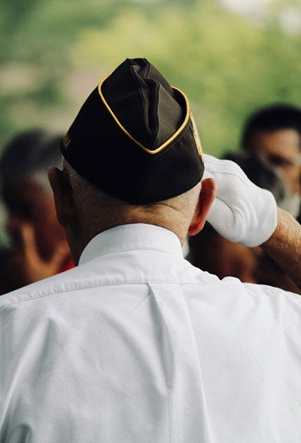 Veteran saluting.