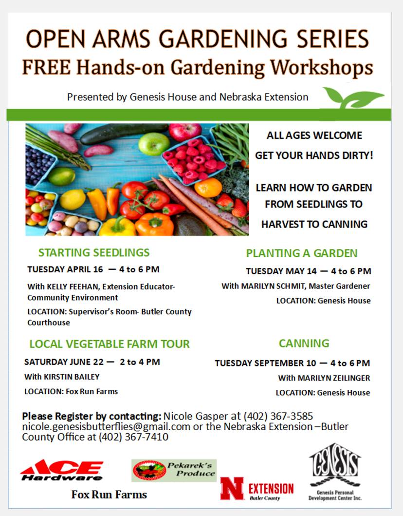 Open Arms Gardening Series FREE Hands-on Gardening Workshops