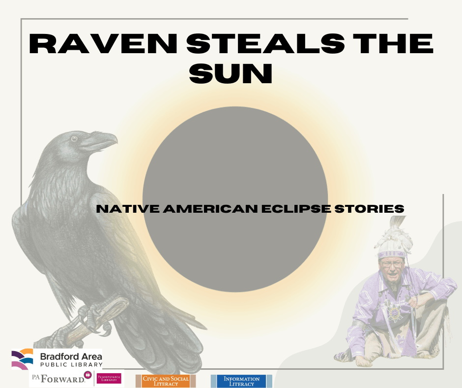 A raven looking at a solar eclipse