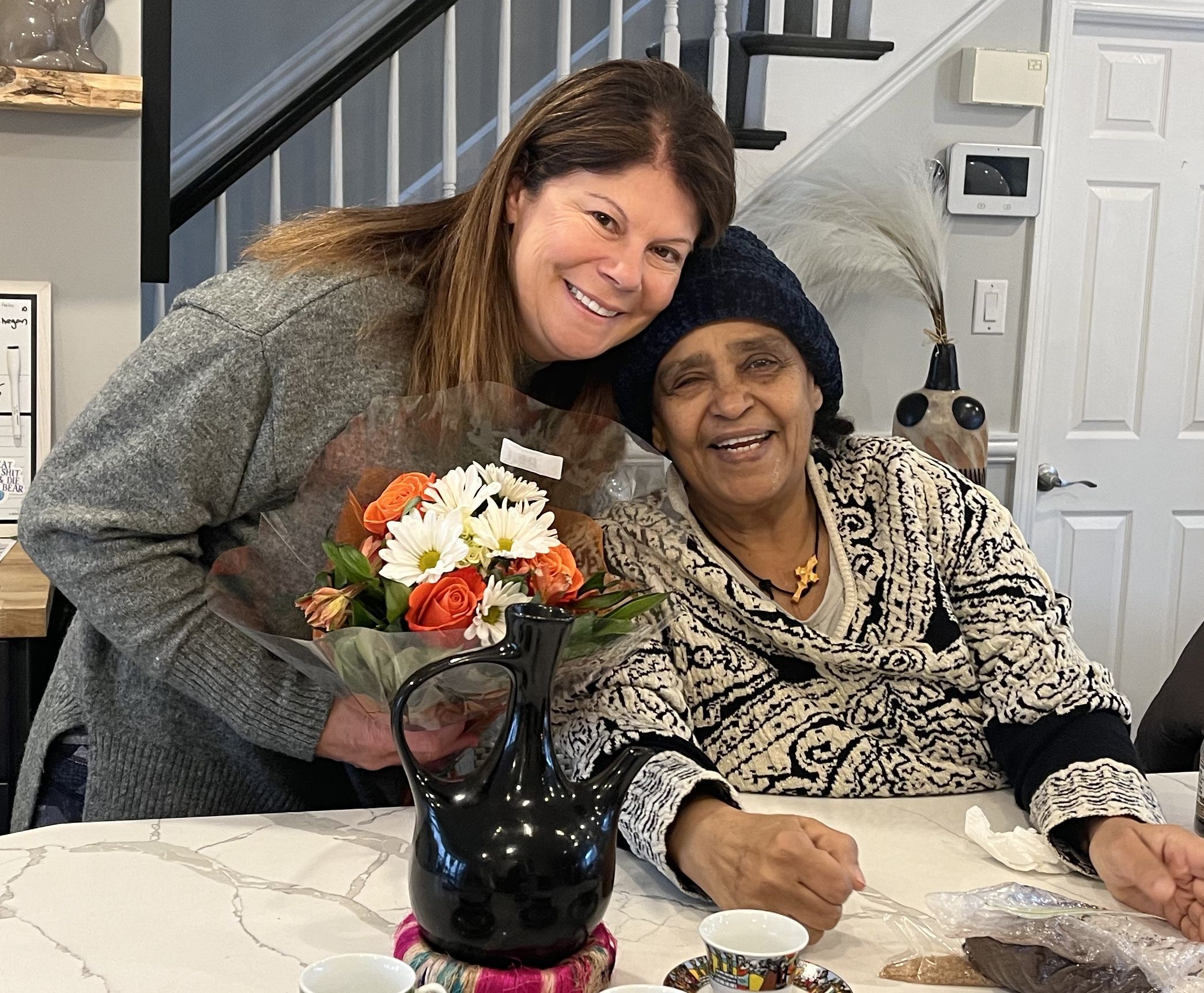 Friendly Visiting Program Participant Abeba with Volunteer's Wife Kerry