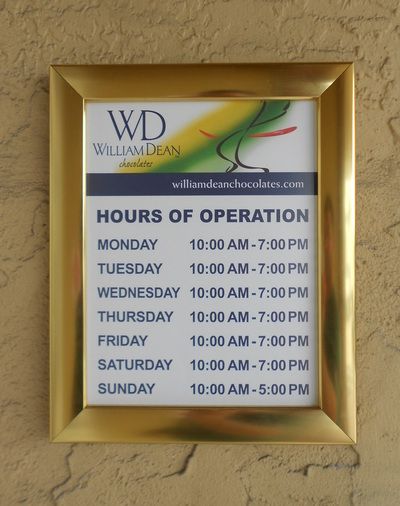 Store Hours Sign