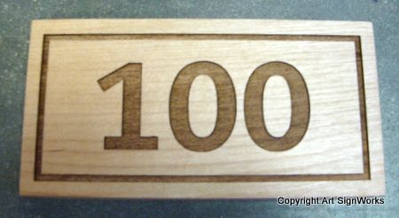 I18880 - Engraved Natural Wood House Address Number Plaque