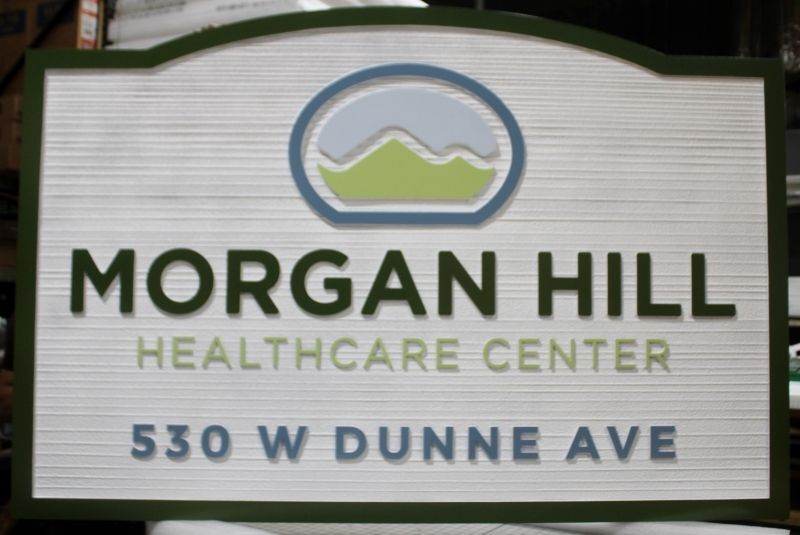 B11264 - Carved Sign for "Morgan Hill Healthcare Center"