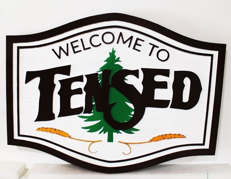 M22129 -  Carved 2.5-D  HDU Sign "Welcome to Tensed"
