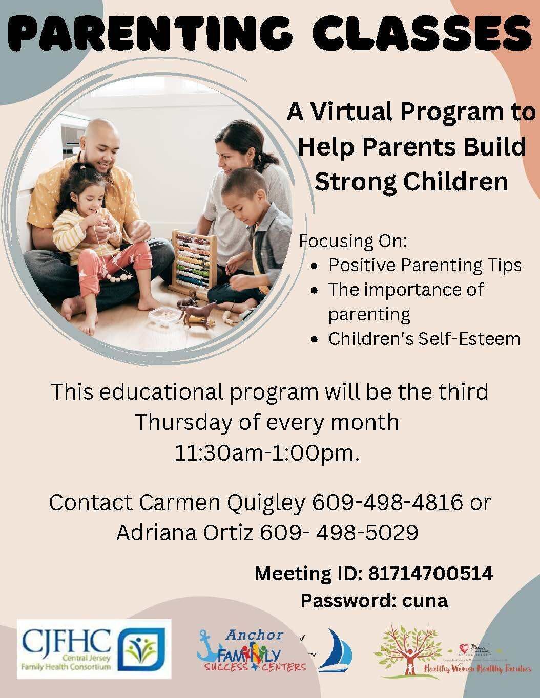 Empower Your Parenting Journey: Monthly Virtual Parenting Classes