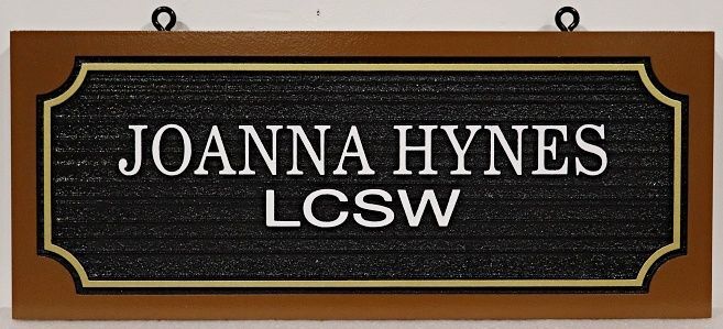 B11170A - Carved and Sandblasted HDU Sign for "Joanna Hynes LCSW"