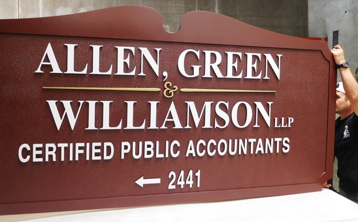 C12003 - Carved Cedar Wood Sign for Certified Public Accountants