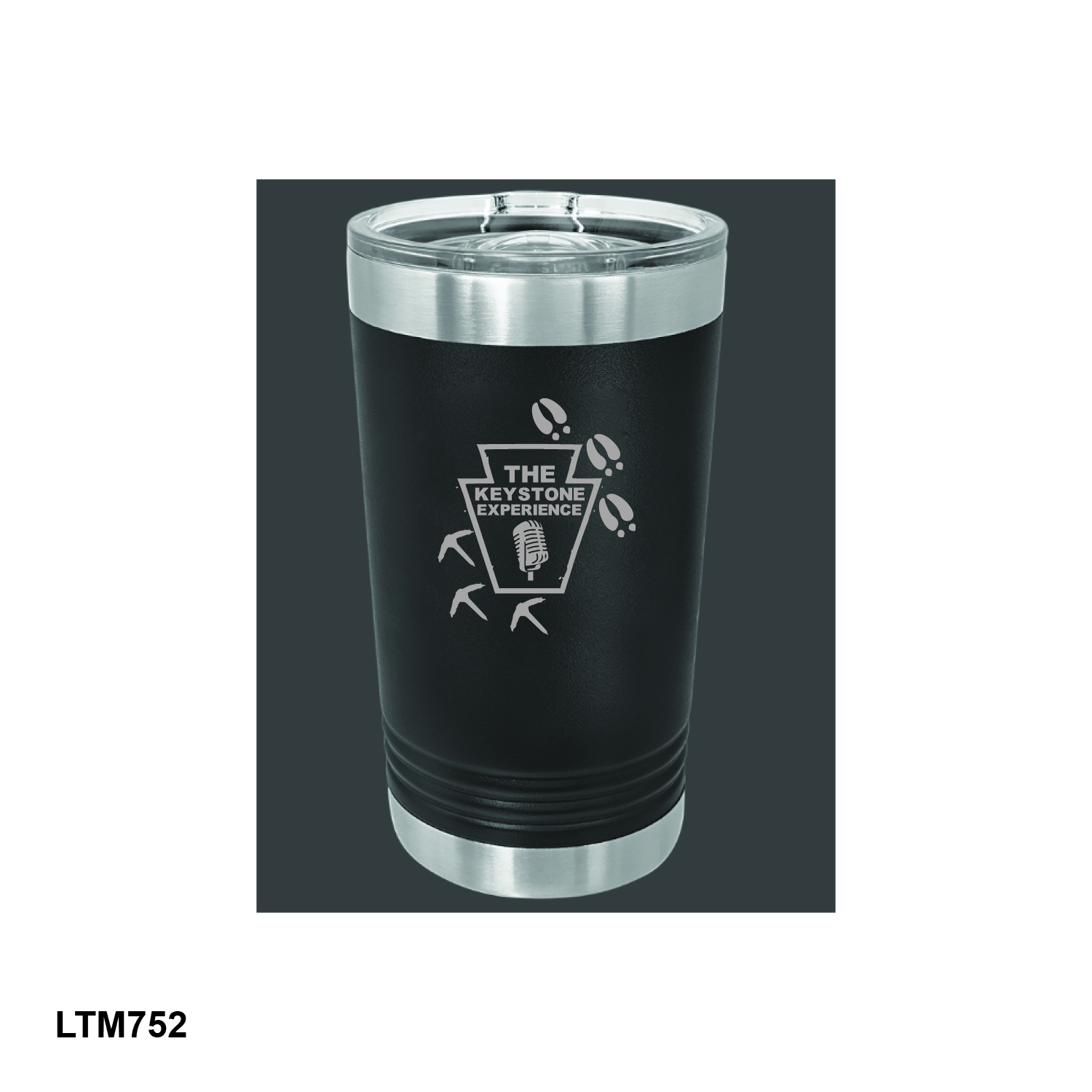 REGULAR DESIGN - Polar Camel Black 16 oz. Pint with Slider Lid