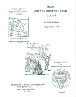 Index to Oregon Donation Land Claims, 2nd Edition, pp.172