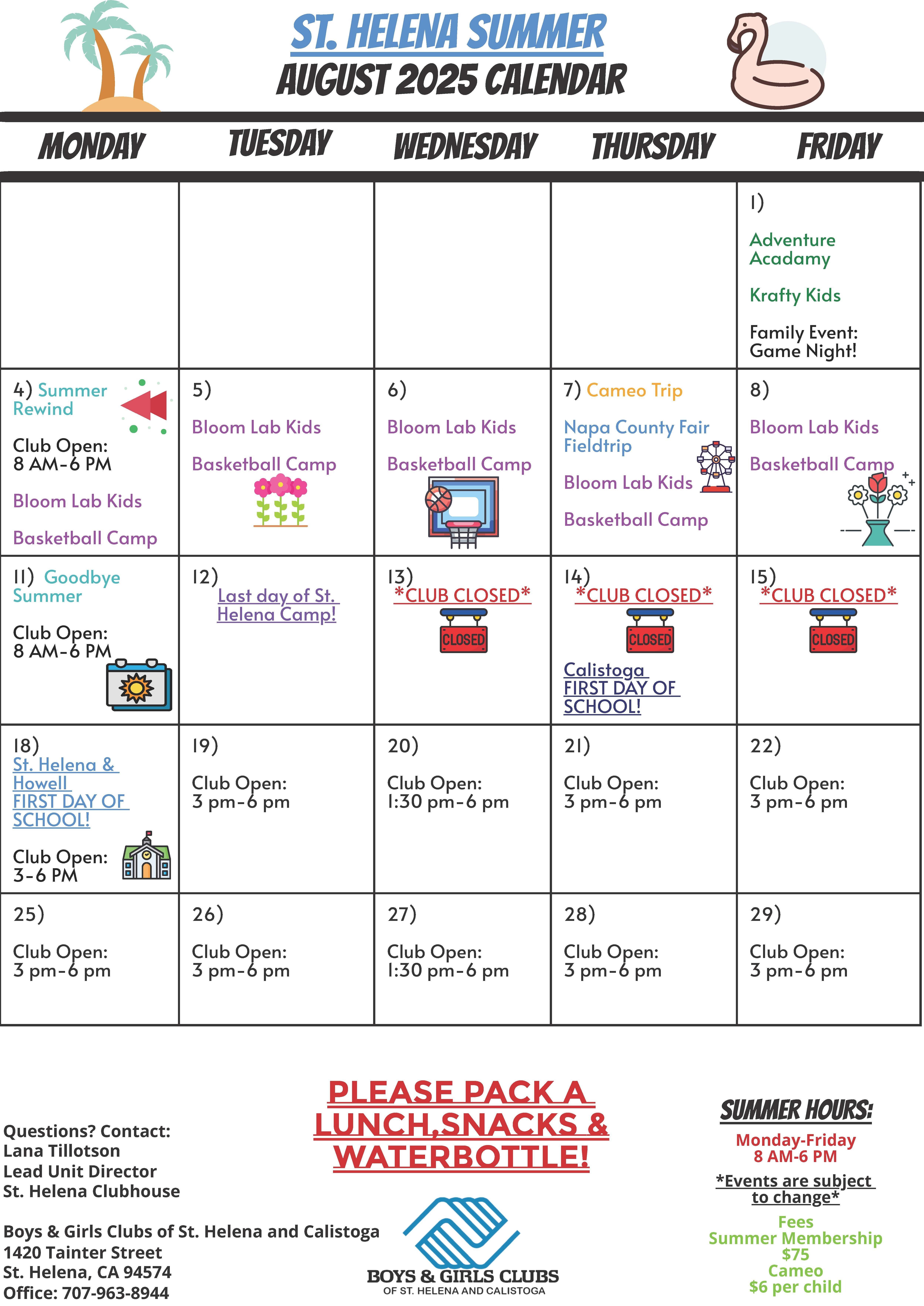 August Calendar