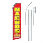 Nachos Red/Yellow Swooper/Feather Flag + Pole + Ground Spike